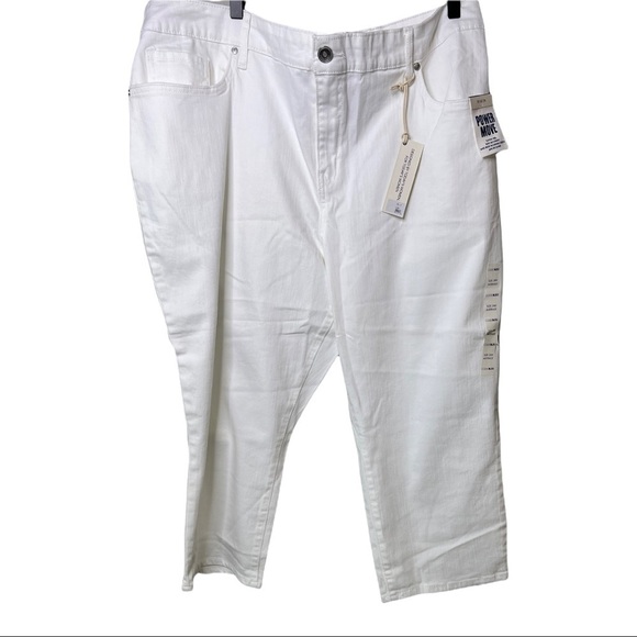 CODE BLEU Classic Straight Leg Cropped Capri White Jeans Size 22W 24W Plus NEW - Picture 4 of 14